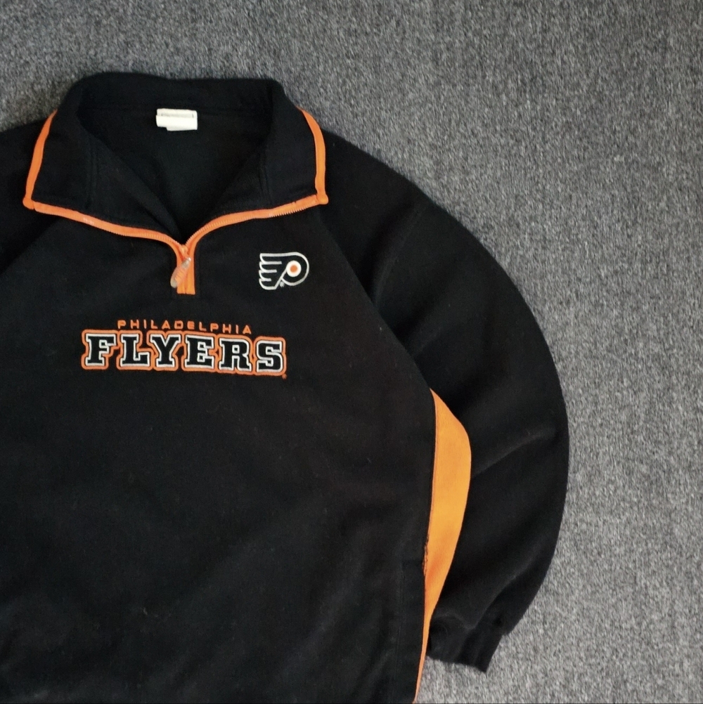 Lee Sport Men's Philadelphia Flyer Quarter Zip Sweater Size XL - Picture 3 of 9